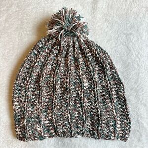 Cozy Multicolor Crocheted Pom-Pom Beanie